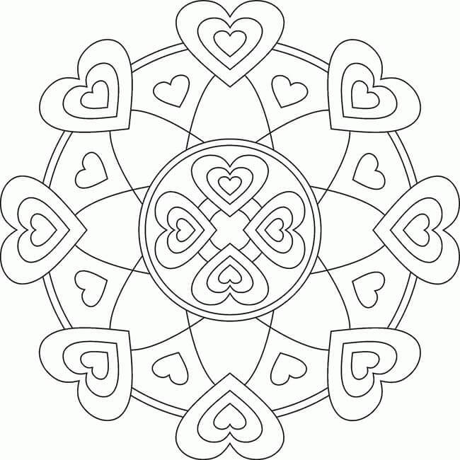 Hearts Relaxing coloring page