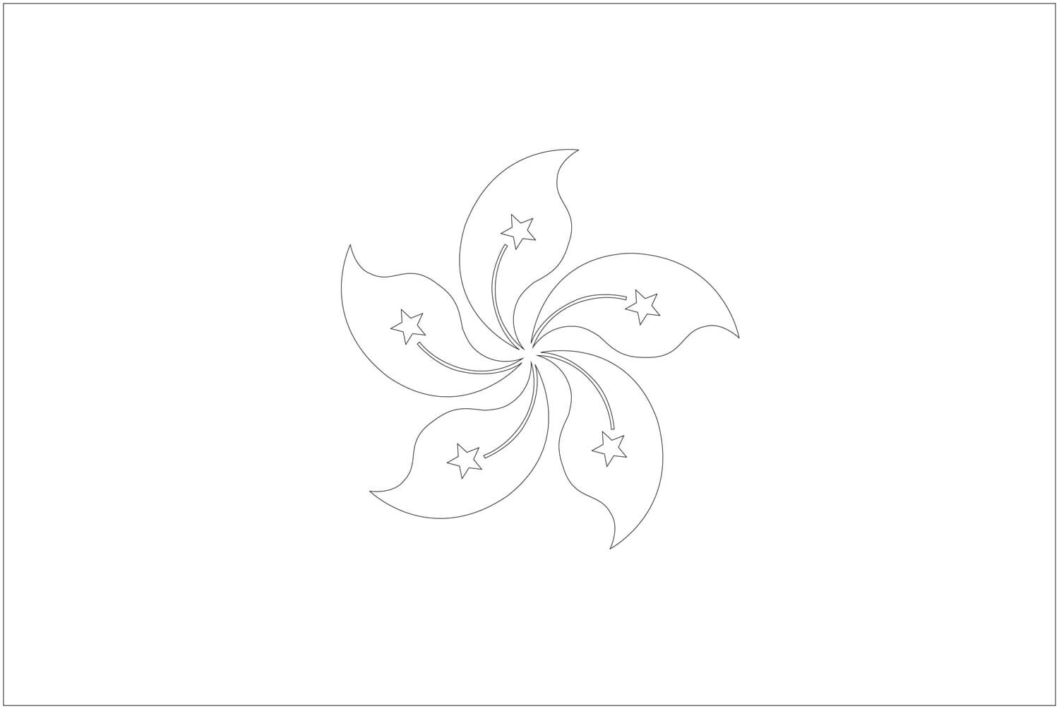 Hong Kong Flag coloring page