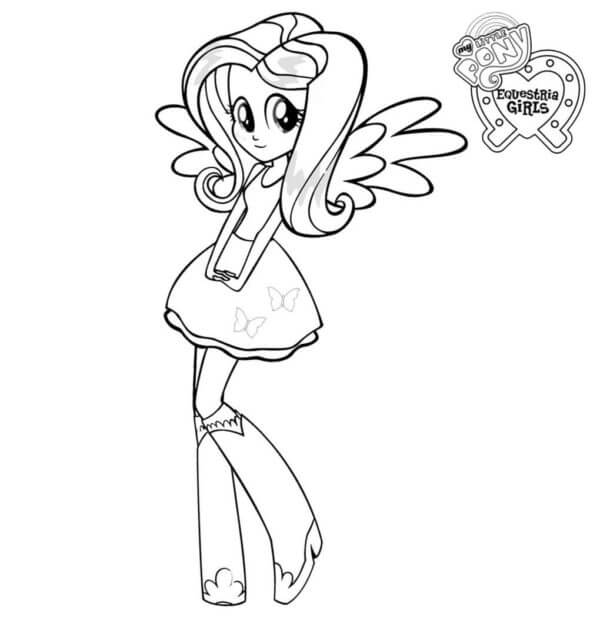 Humble And Well-Mannered Fluttershy coloring page