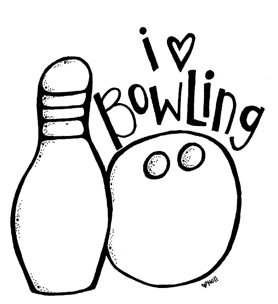 I Love Bowling coloring page - Download, Print or Color Online for Free