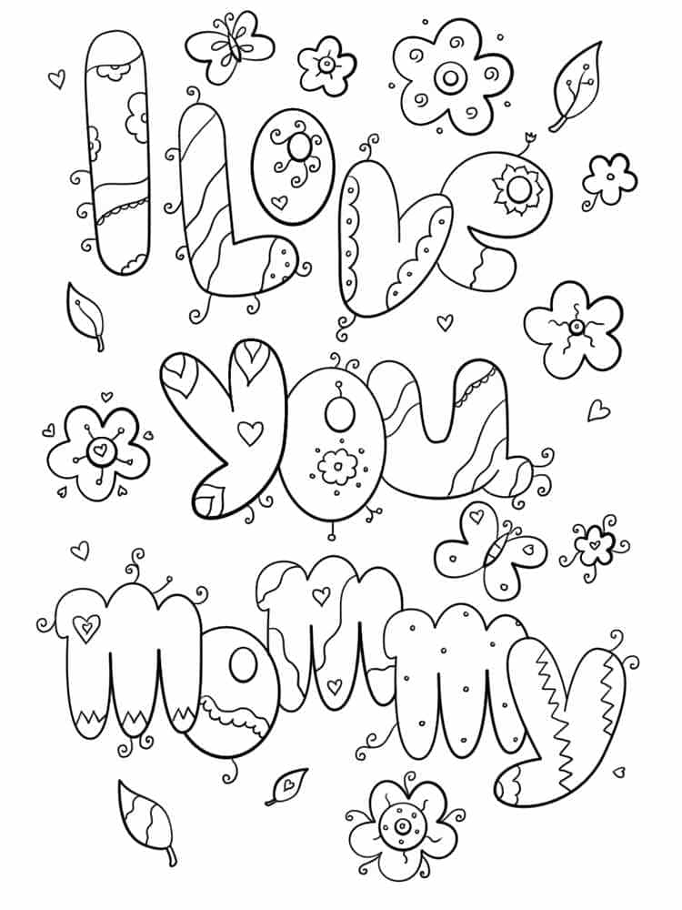 I Love You Mommy coloring page