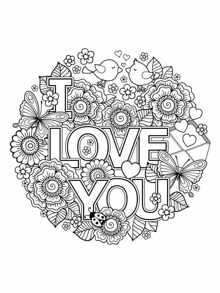 I Love You – Sheet 1 coloring page