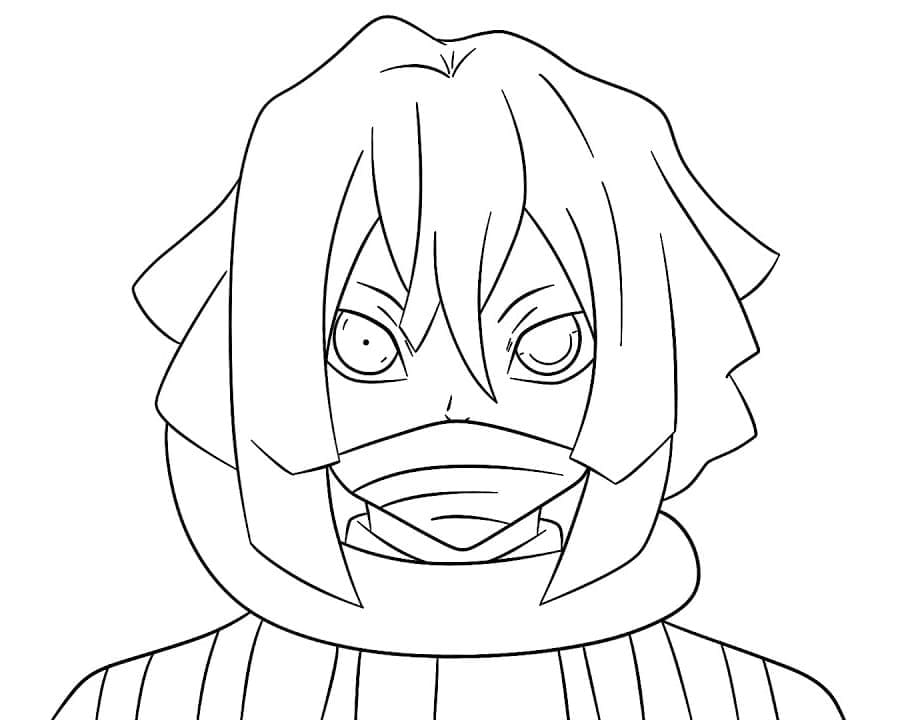 Iguro Obanai Face coloring page