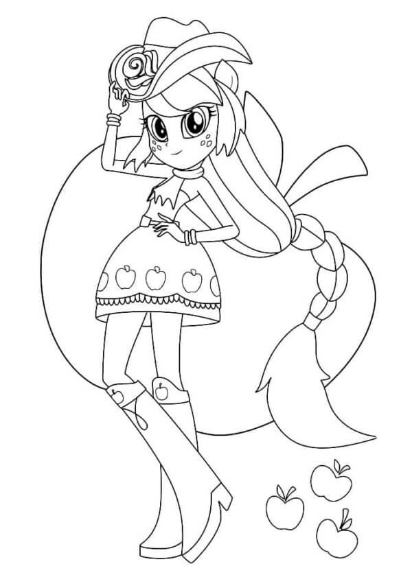 In a Fashionable Apple Outfit, A Cowboy Style Lover coloring page