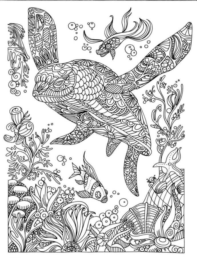 In The Depths Of The Ocean Relaxing coloring page