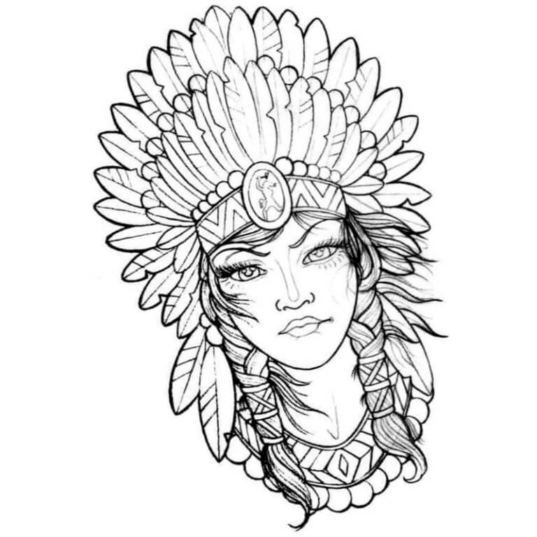 Indian Beauty coloring page - Download, Print or Color Online for Free