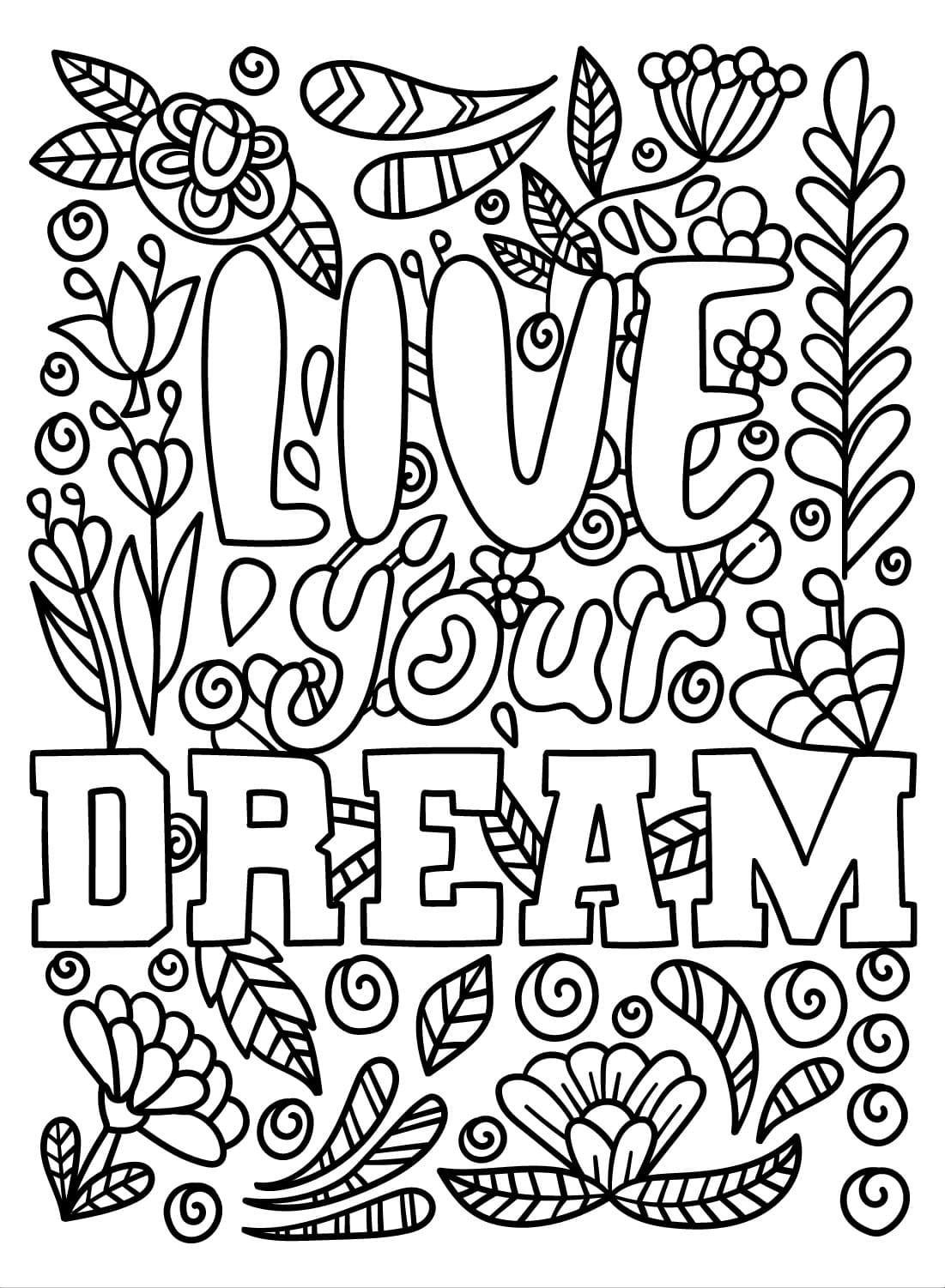 Inspirational - Dream Big coloring page - Download, Print or Color Online  for Free