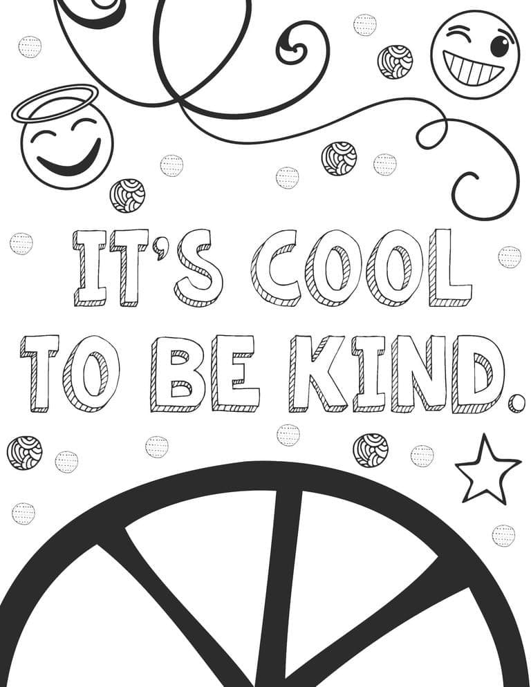 Its Cool To Be Kind coloring page