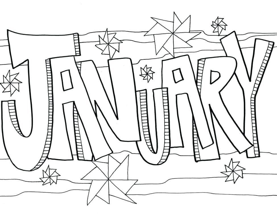 January Picture coloring page