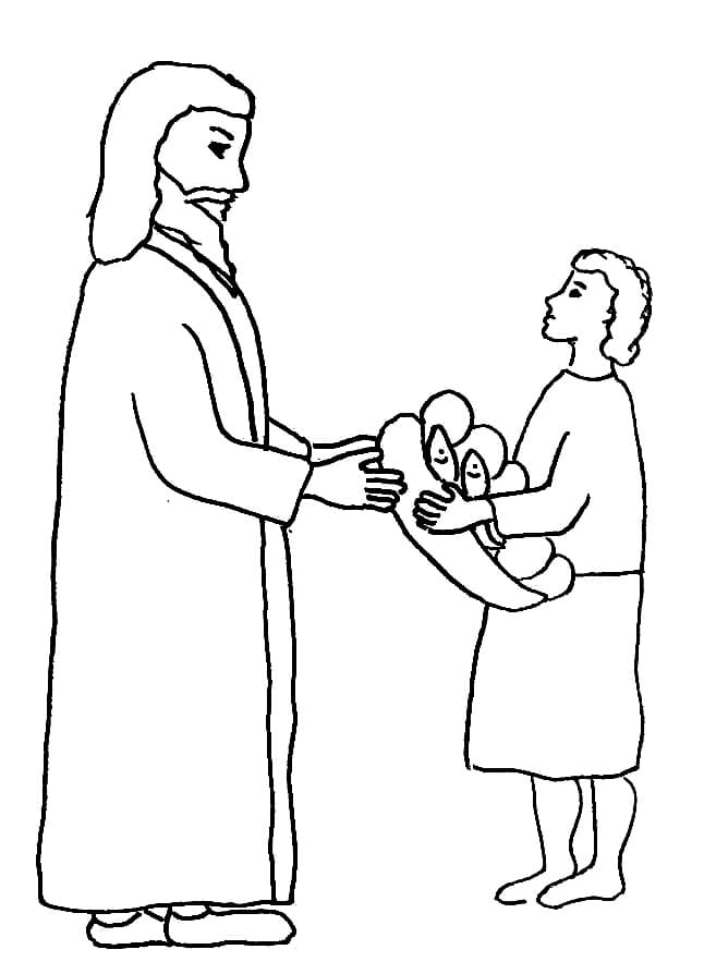 Jesus Feeds 5000 coloring page - Download, Print or Color Online for Free