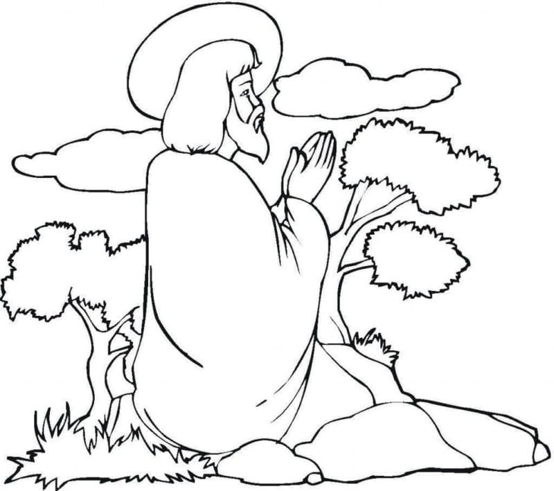 Jesus is Praying coloring page - Download, Print or Color Online for Free