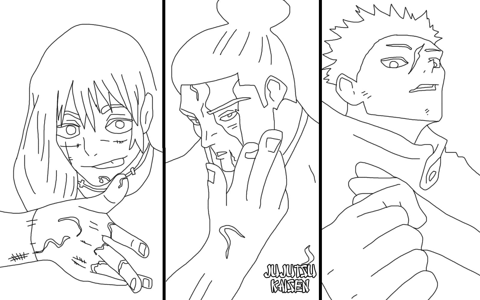 Jujutsu Kaisen Characters coloring page