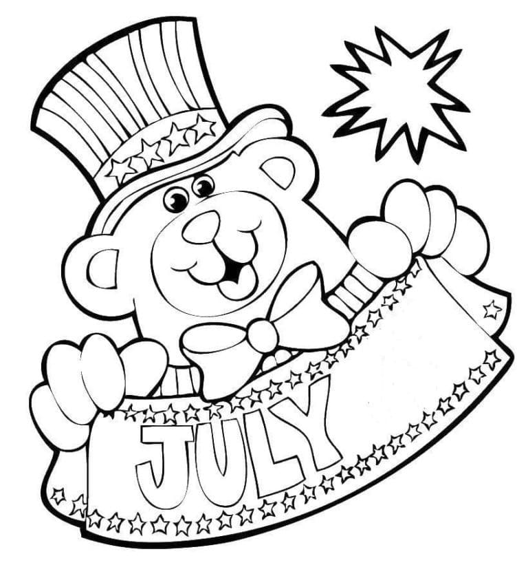 July Picture coloring page