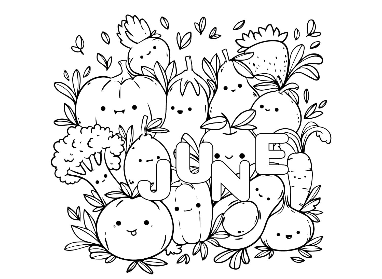 June For Free coloring page - Download, Print or Color Online for Free