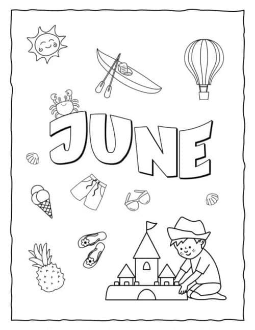 June Month coloring page