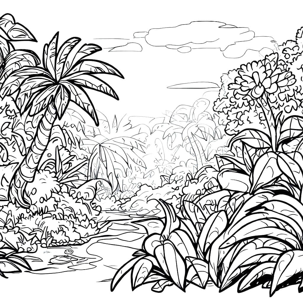 jungle coloring page printable