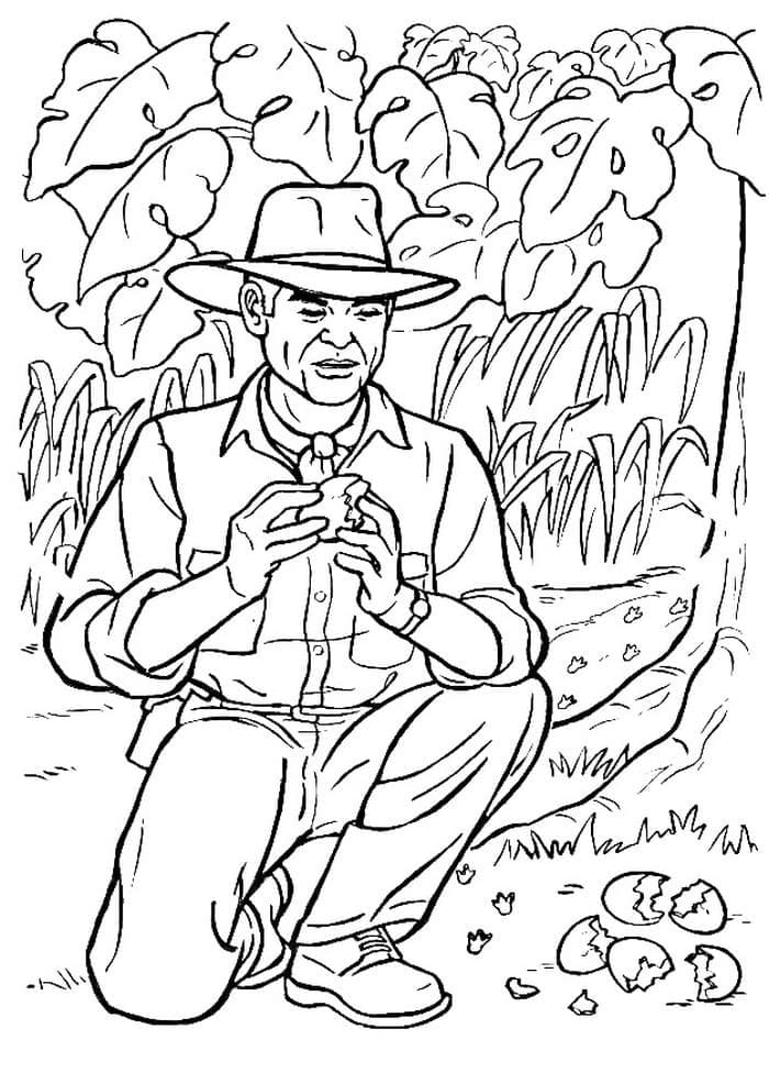 Jurassic Park Character coloring page