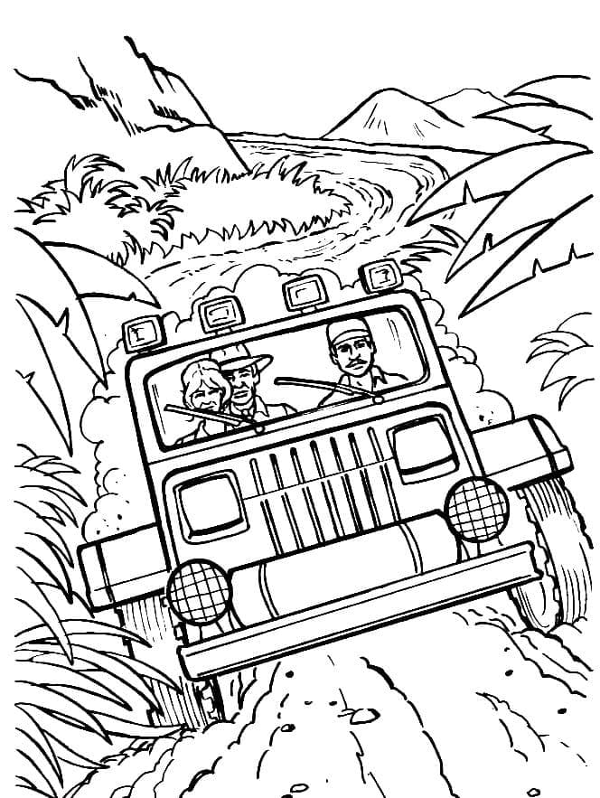 Jurassic Park Jeep Coloring Pages