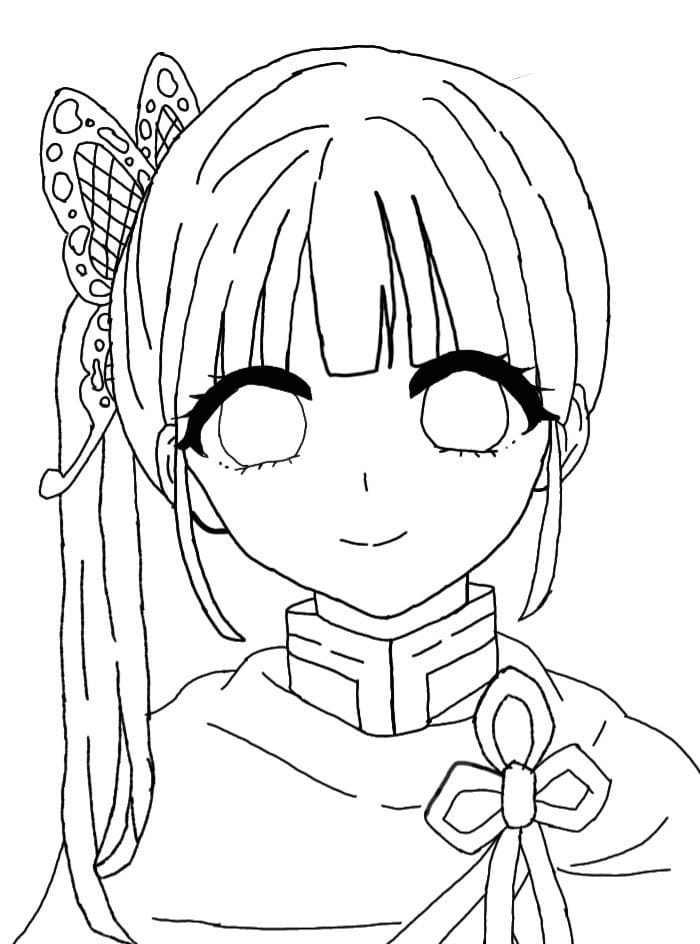 Kanao Tsuyuri Face coloring page - Download, Print or Color Online for Free