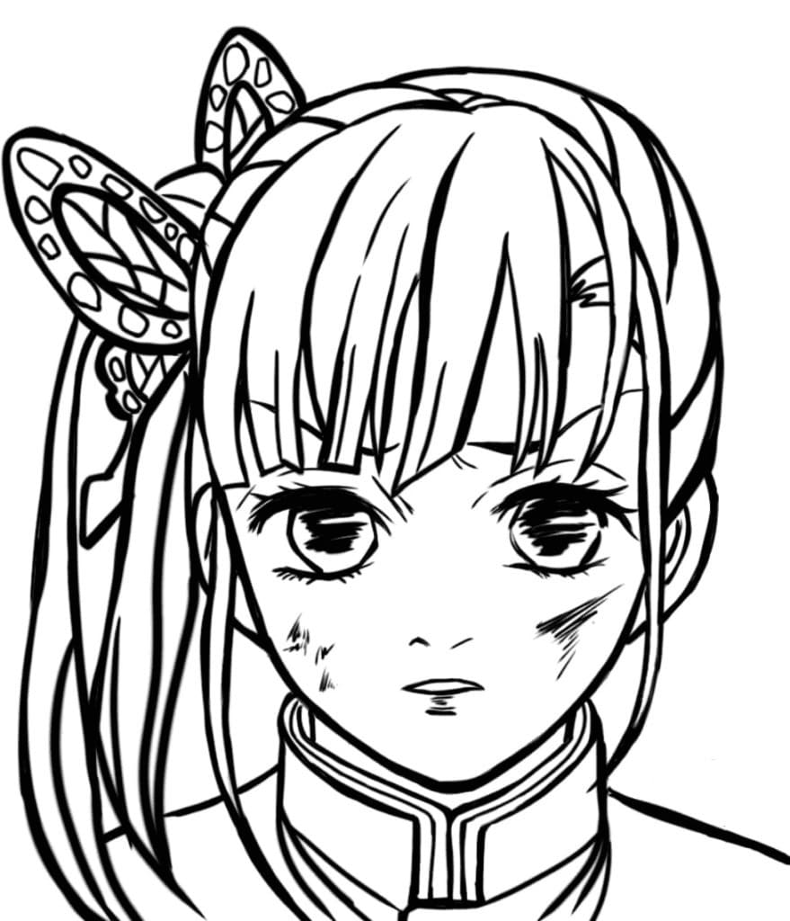 Kanao Tsuyuri from Demon Slayer coloring page