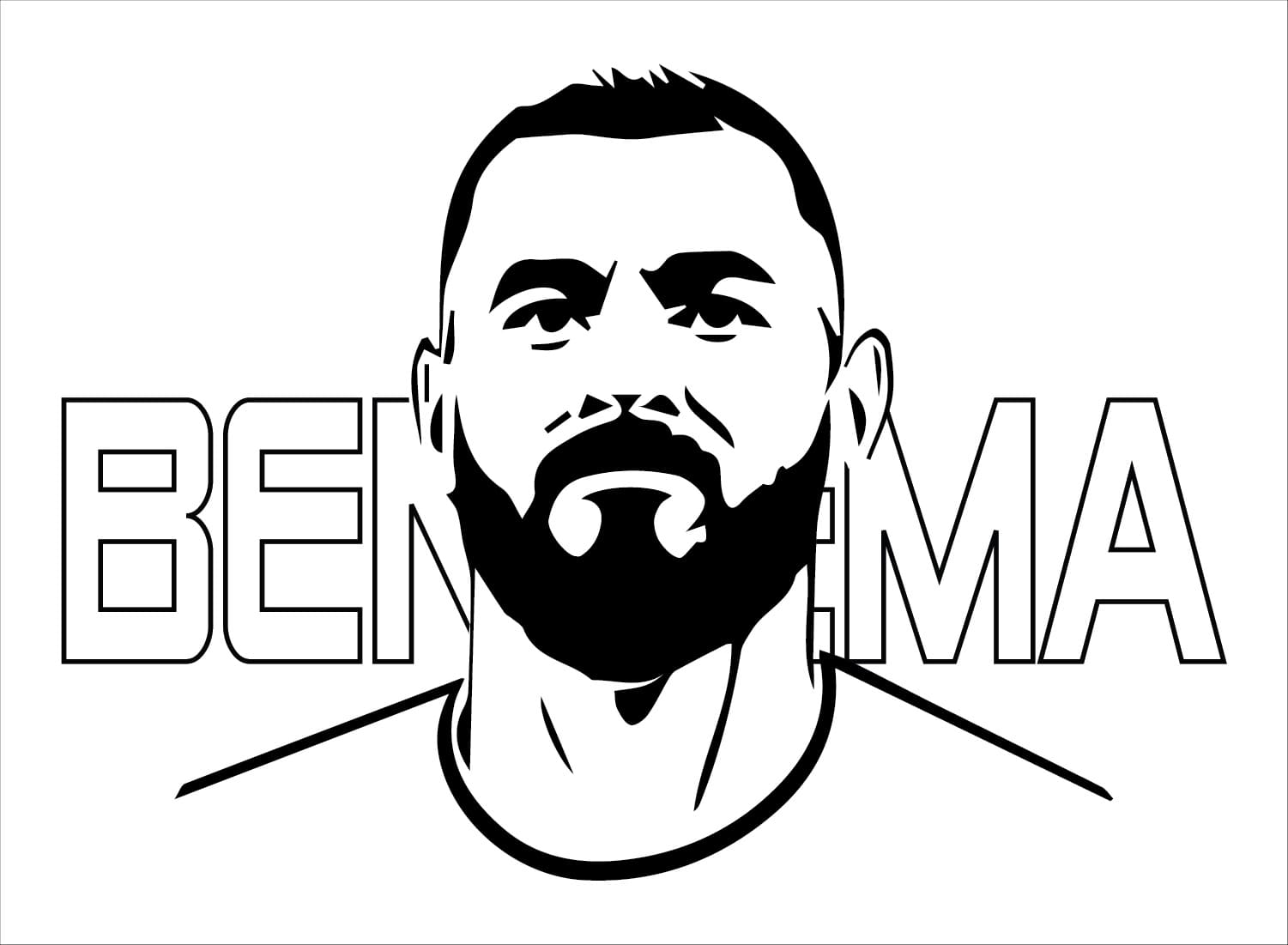 karim benzema drawing