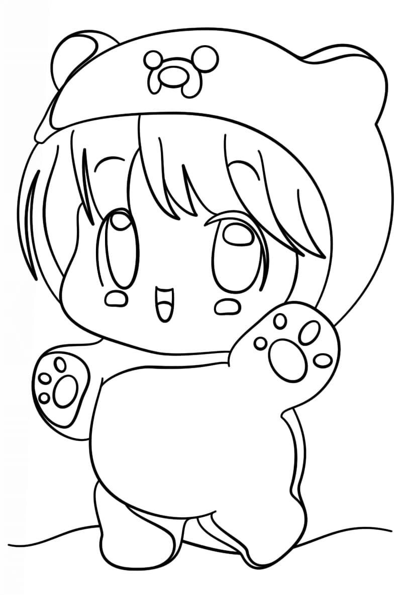 Kawaii Chibi Girl coloring page - Download, Print or Color Online for Free