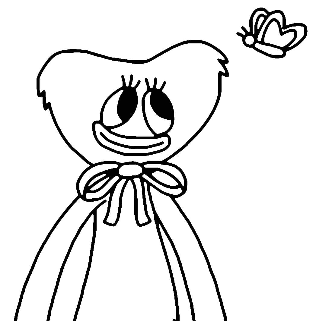 Kissy Missy and Butterfly coloring page