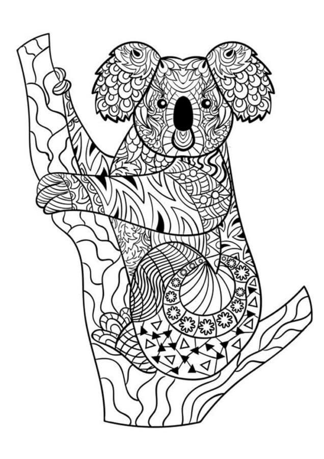 Koala Relaxing coloring page