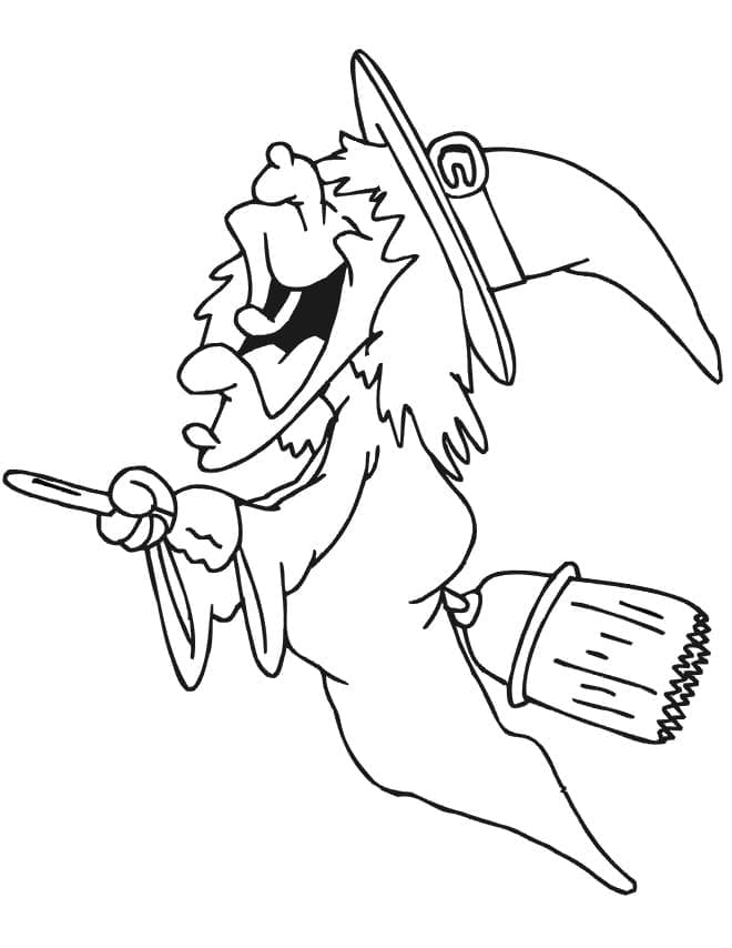 Laughing Witch coloring page - Download, Print or Color Online for Free