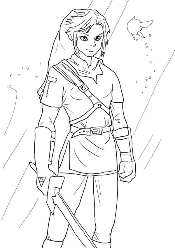 Link Becomes A Legendary Hero coloring page