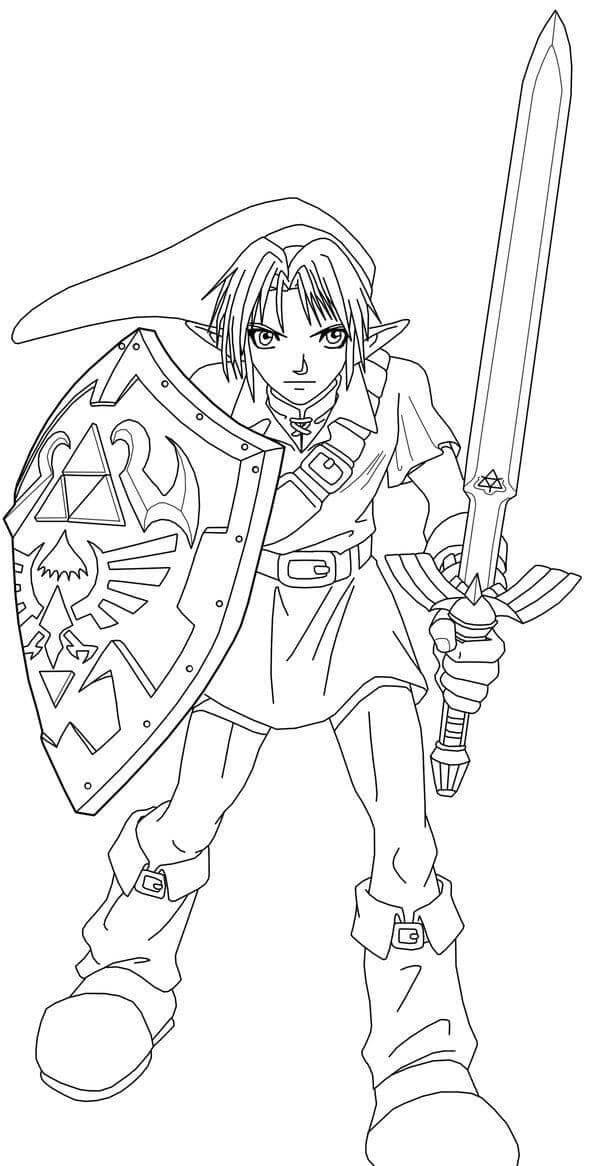 Link Ready Fighting coloring page