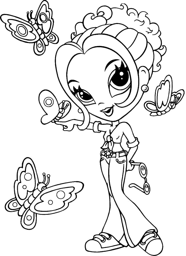 Lisa Frank and Butterflies coloring page - Download, Print or Color ...