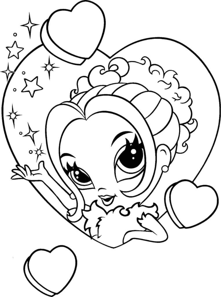 Lisa Frank and Heart coloring page - Download, Print or Color Online ...