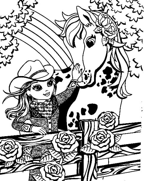 barbie horse coloring page