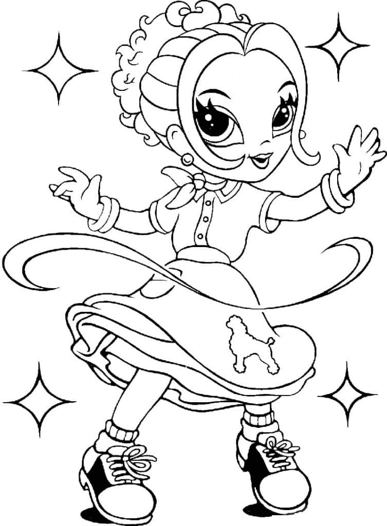 Lisa Frank is Danncing coloring page