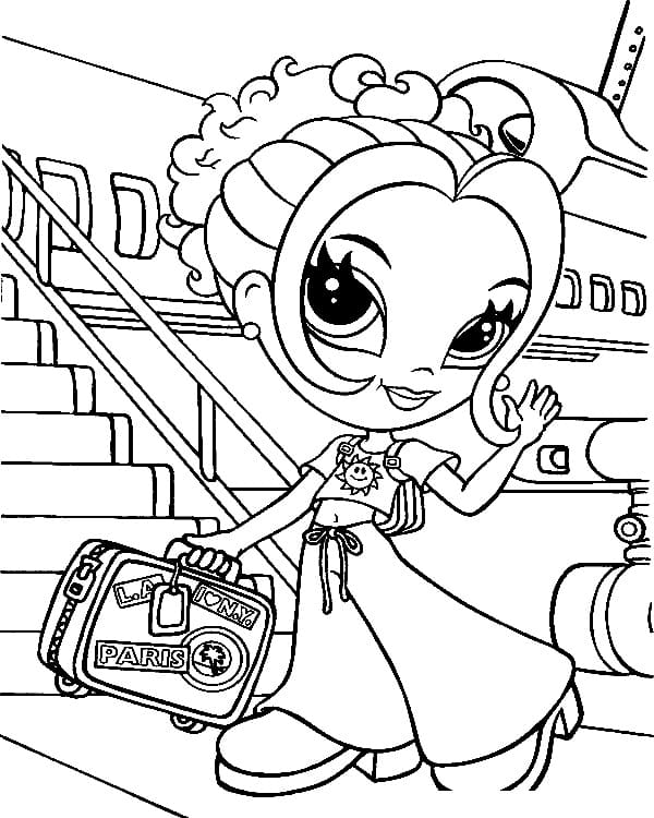 Lisa Frank is Traveling coloring page