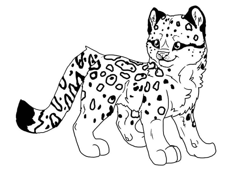 Lisa Frank Leopard coloring page