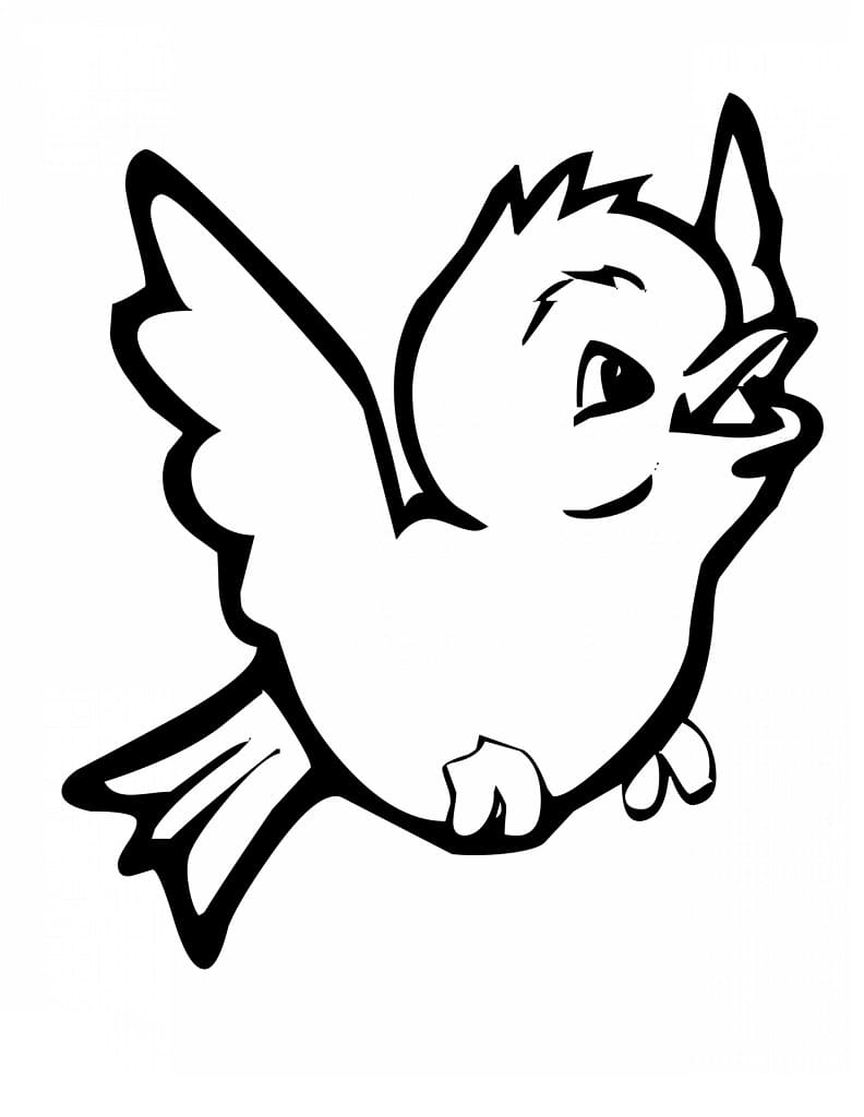 cute flying bird coloring page