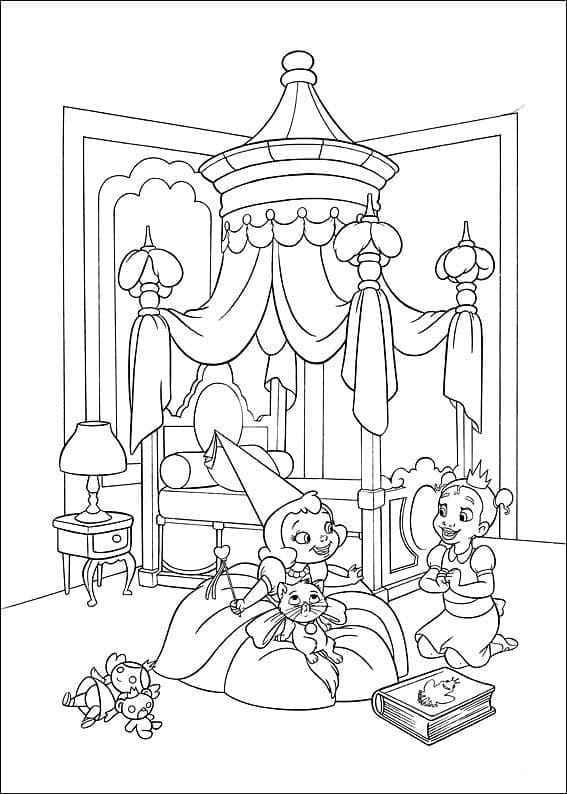 Little Tiana and Charlotte La Bouff coloring page