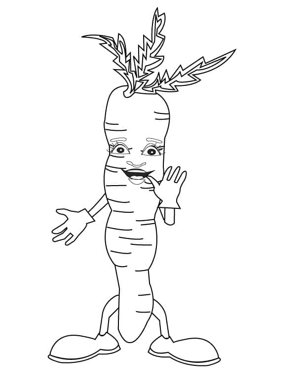 Lovely Carrot coloring page