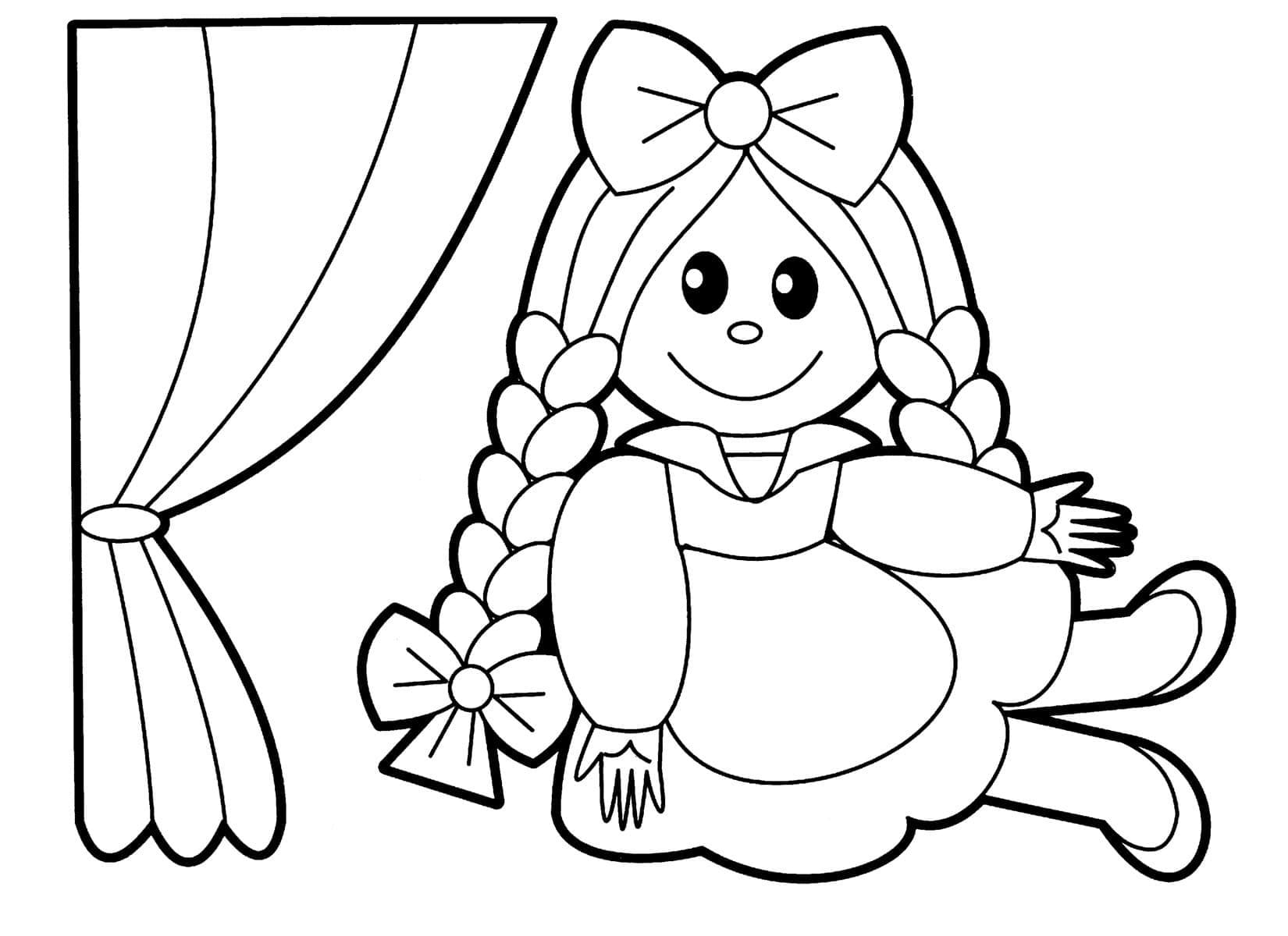 Lovely Doll for Toddler coloring page