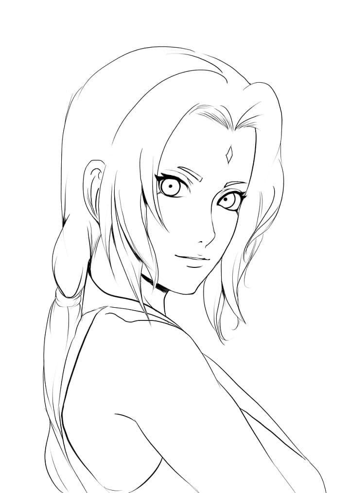 Lovely Tsunade coloring page