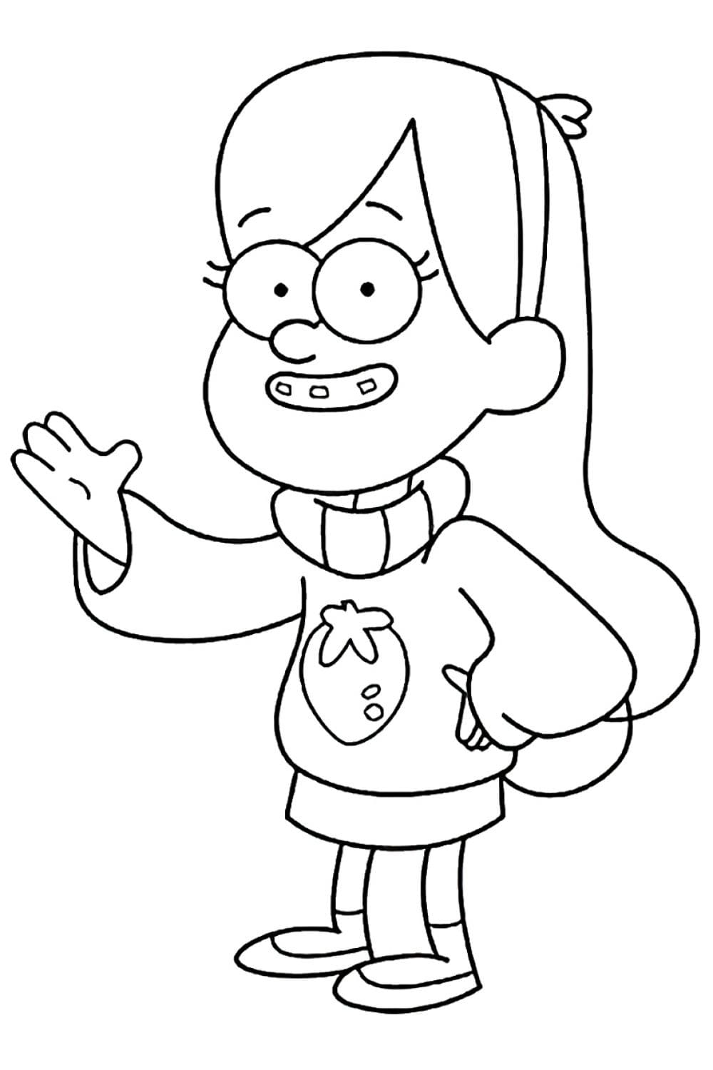 Mabel Pines in Gravity Falls coloring page