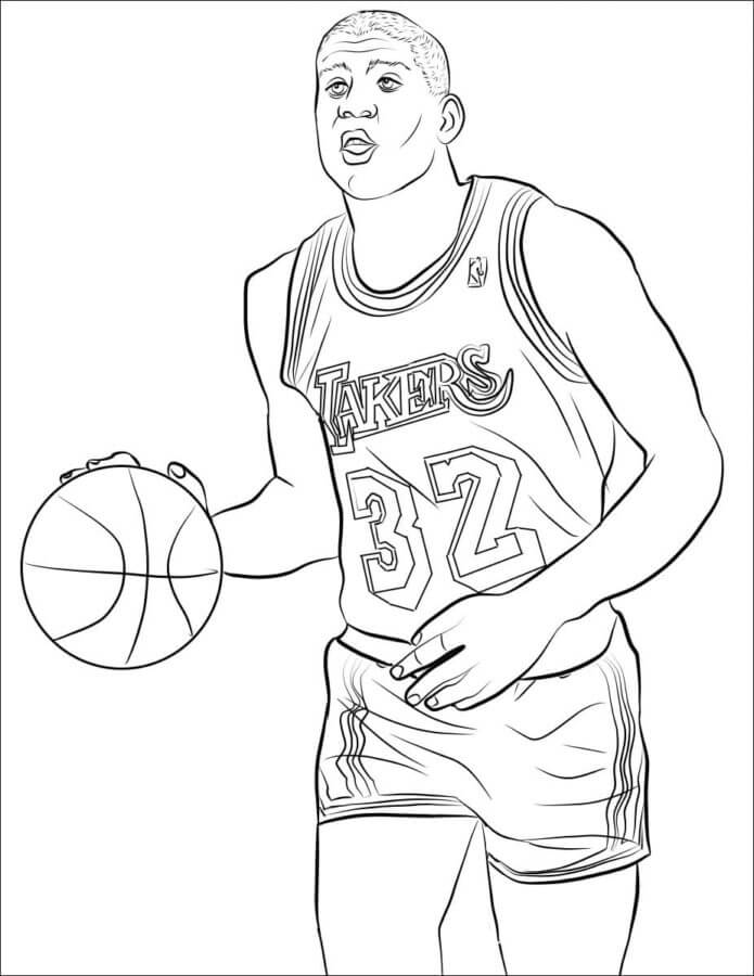 Magic Johnson coloring page - Download, Print or Color Online for Free