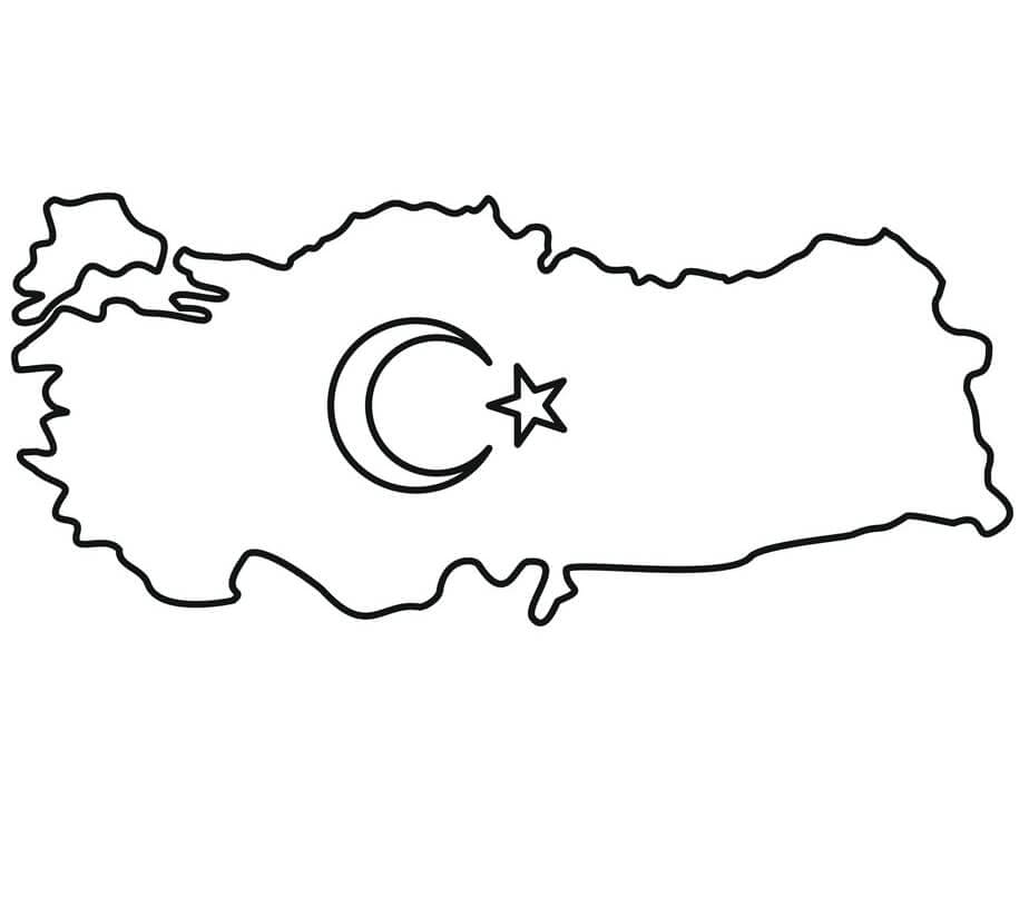 Map of Turkey coloring page