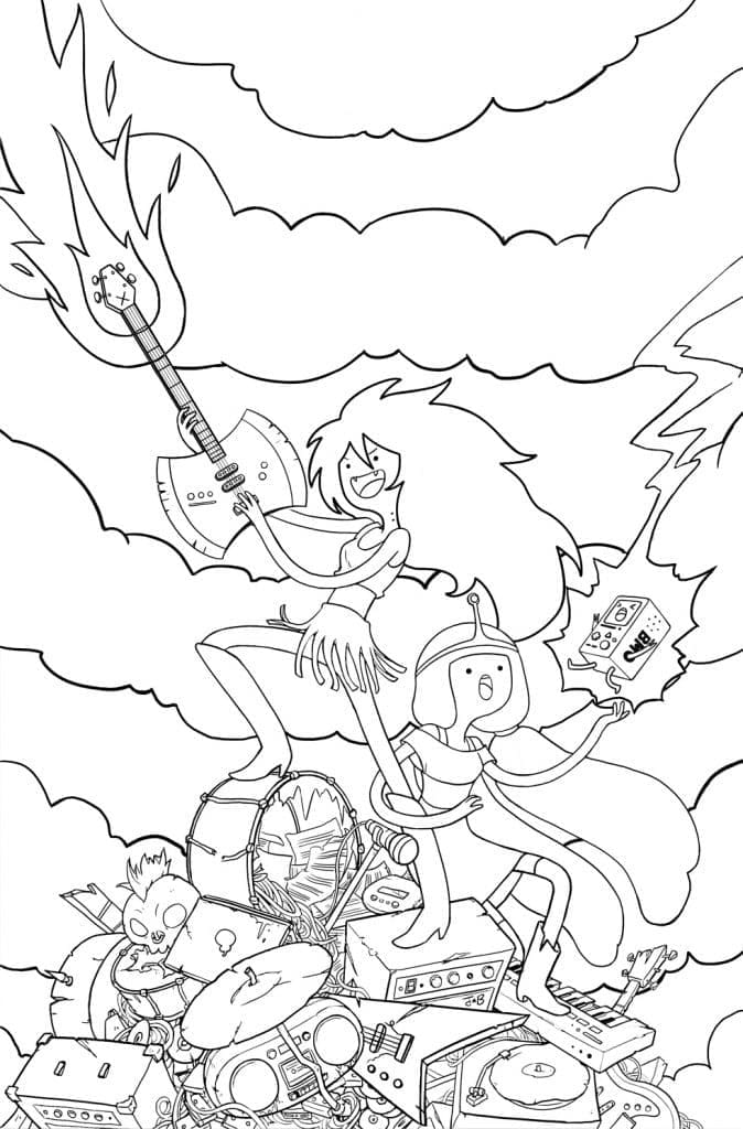 Marceline and Princess Bubblegum coloring page