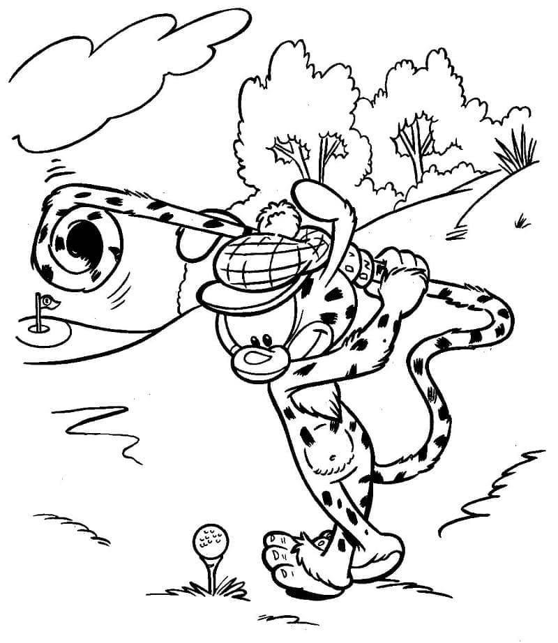 Marsupilami is Playing Golf