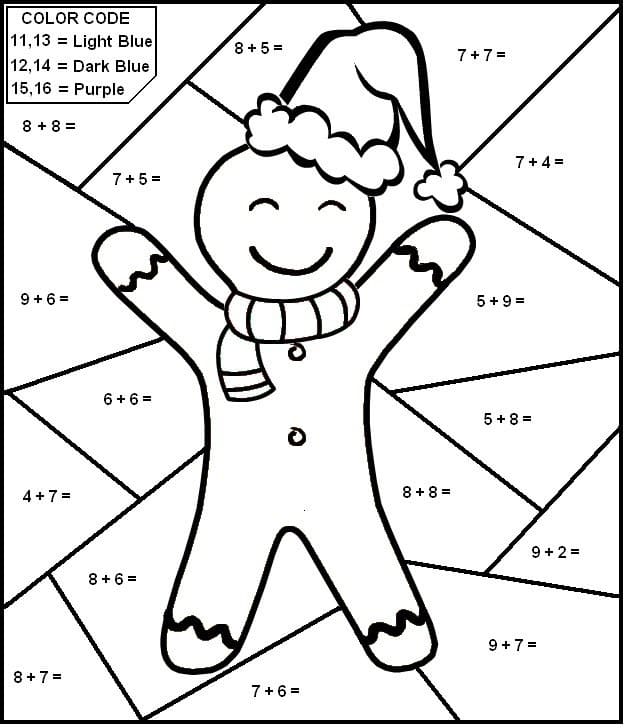 Math Color By Number Addition coloring page