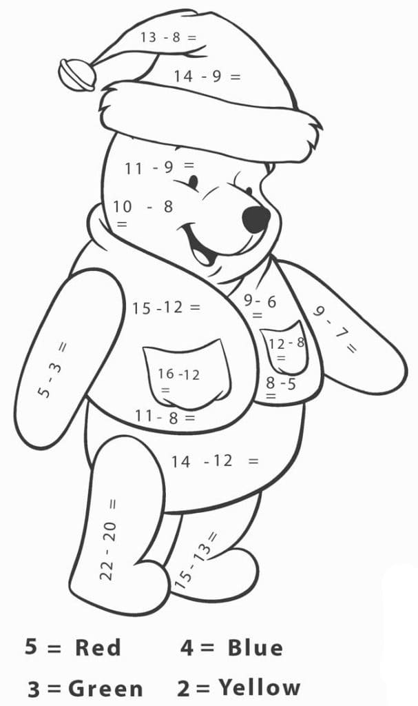 Math Color By Number Subtraction coloring page