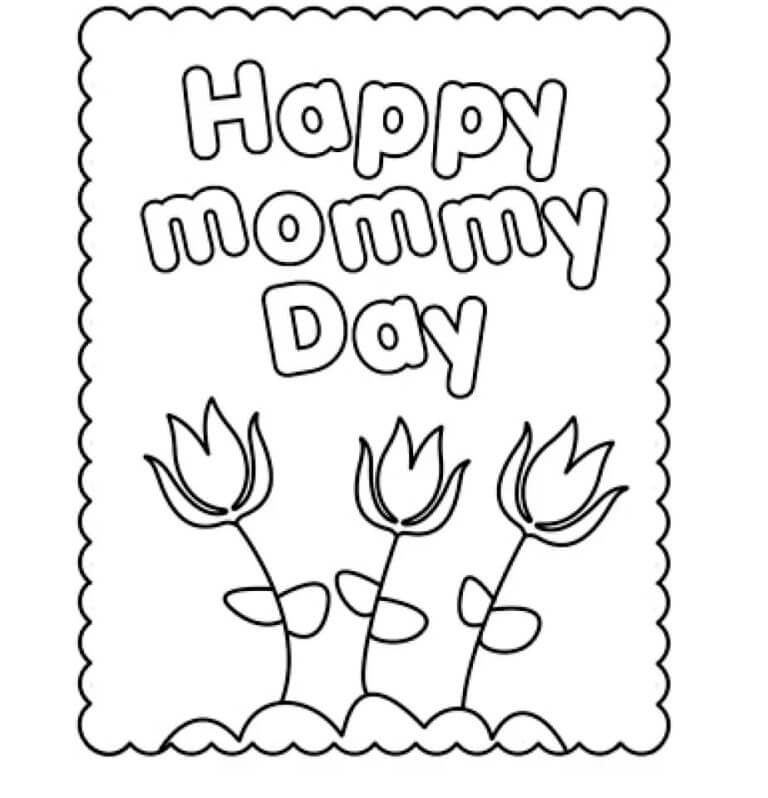 Mother’s Day Postcard coloring page